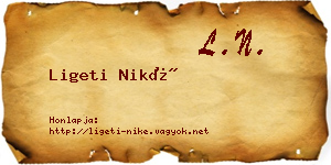 Ligeti Niké névjegykártya